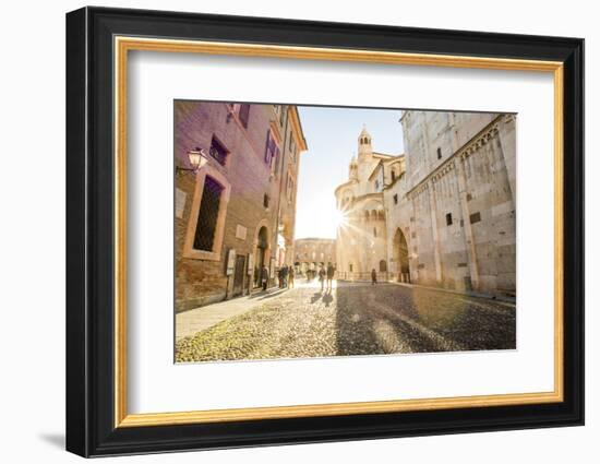 Modena, Emilia Romagna, Italy. Piazza Grande and Duomo Cathedral at sunset.-Francesco Riccardo Iacomino-Framed Photographic Print