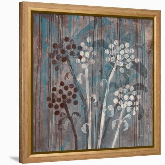 Modern Aqua Floral 1-Filippo Ioco-Framed Stretched Canvas