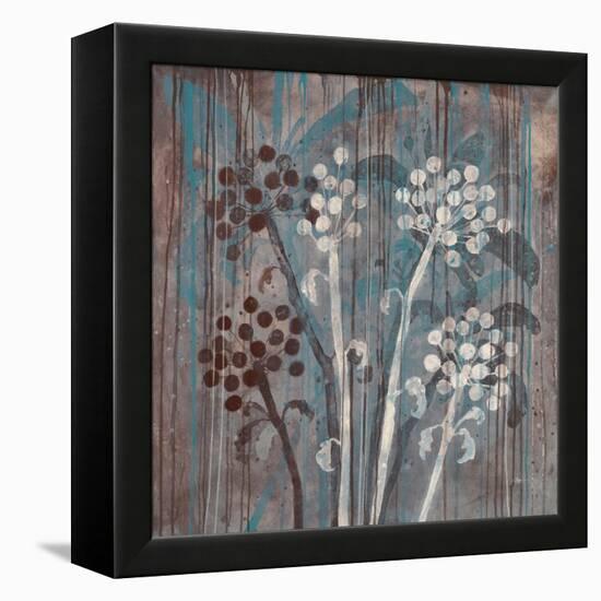 Modern Aqua Floral 1-Filippo Ioco-Framed Stretched Canvas