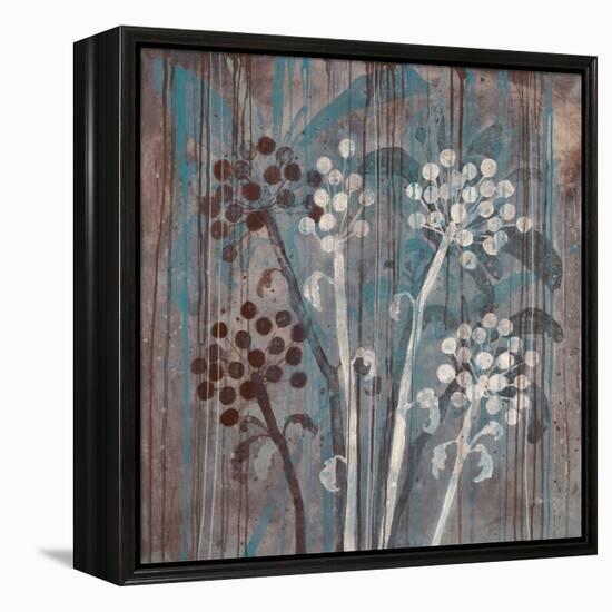 Modern Aqua Floral 1-Filippo Ioco-Framed Stretched Canvas