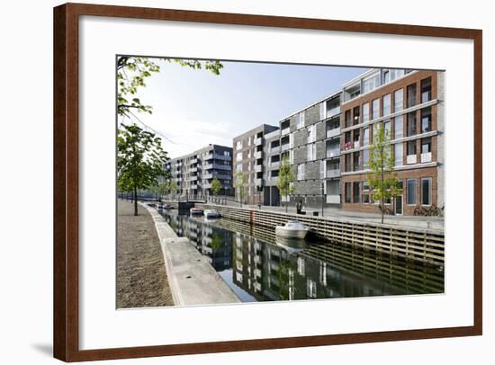 Modern Architecture, Flats in Sluseholmen, Copenhagen, Denmark, Scandinavia-Axel Schmies-Framed Photographic Print