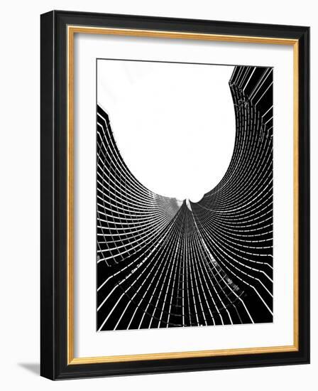 Modern Architecture, High-Rise Office Block of Glass and Concrete in Photographic Impression-Harald Lange-Framed Photographic Print