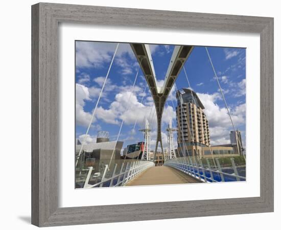 Modern Architecture of New Apartment Buildings and Lowry Centre Fron the Millennium Bridge, England-Neale Clark-Framed Photographic Print