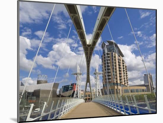 Modern Architecture of New Apartment Buildings and Lowry Centre Fron the Millennium Bridge, England-Neale Clark-Mounted Photographic Print