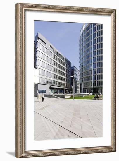 Modern Architecture, Office Buildings, International Coffee Plaza, Hafencity, Hamburg-Axel Schmies-Framed Photographic Print