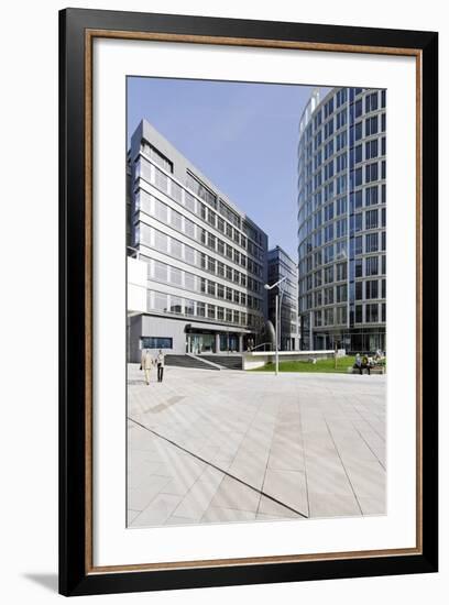 Modern Architecture, Office Buildings, International Coffee Plaza, Hafencity, Hamburg-Axel Schmies-Framed Photographic Print