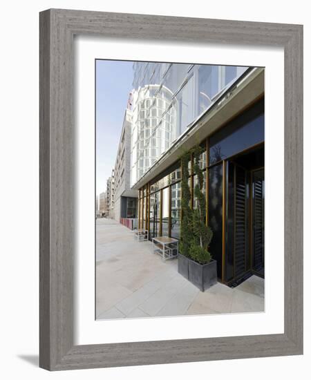 Modern Architecture, Office Buildings, International Coffee Plaza, Hafencity, Hamburg-Axel Schmies-Framed Photographic Print