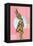 Modern Art Collage. Girl with pineapple head-Volodymyr Melnyk-Framed Stretched Canvas