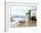 Modern Bathroom Interior with White Bathtub Against Huge Window with Landscape View-PlusONE-Framed Photographic Print