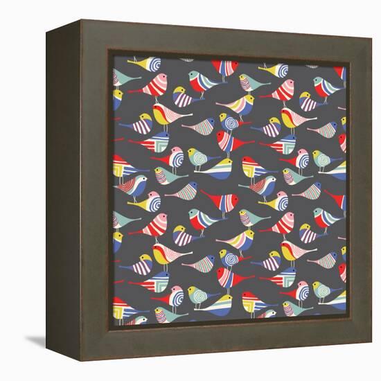 Modern Bird Flock-null-Framed Premier Image Canvas