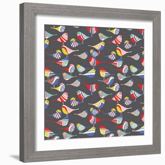 Modern Bird Flock-null-Framed Giclee Print