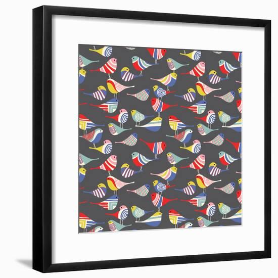 Modern Bird Flock-null-Framed Giclee Print