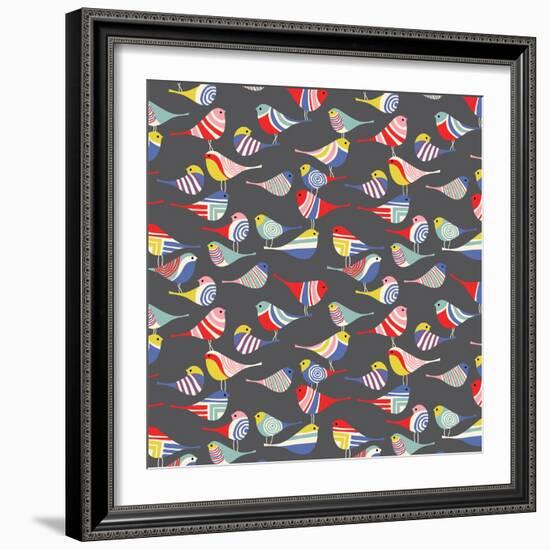 Modern Bird Flock-null-Framed Giclee Print