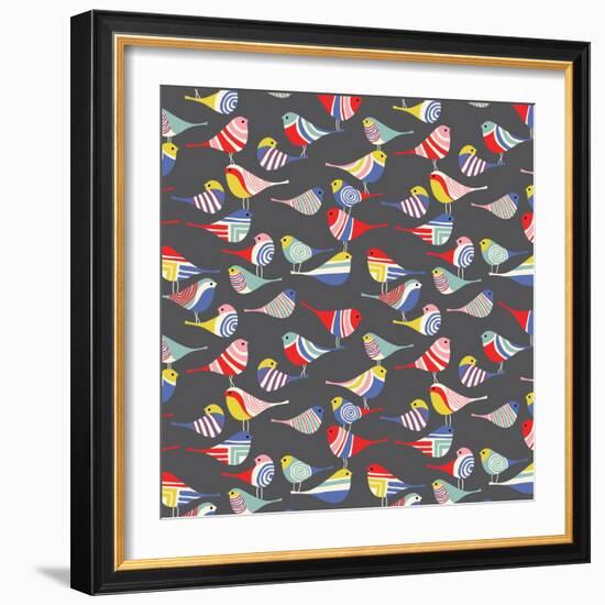 Modern Bird Flock-null-Framed Giclee Print