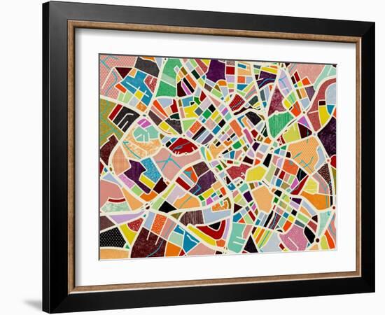 Modern Birmingham Map-Nikki Galapon-Framed Art Print