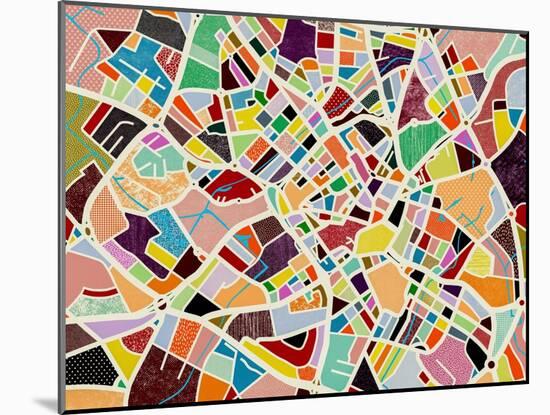 Modern Birmingham Map-Nikki Galapon-Mounted Art Print