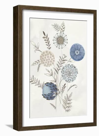 Modern Blue Bouquet I-Alex Black-Framed Art Print