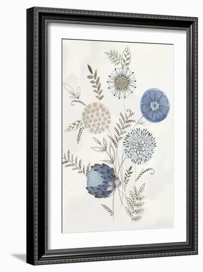 Modern Blue Bouquet I-Alex Black-Framed Art Print