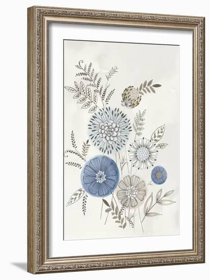 Modern Blue Bouquet II-Alex Black-Framed Art Print