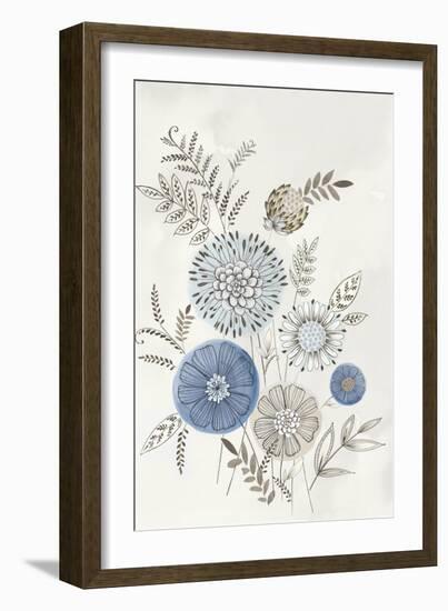 Modern Blue Bouquet II-Alex Black-Framed Art Print