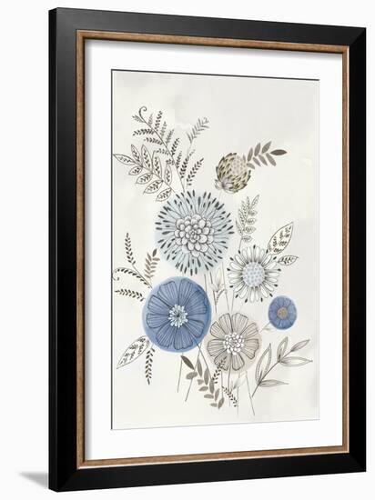 Modern Blue Bouquet II-Alex Black-Framed Art Print