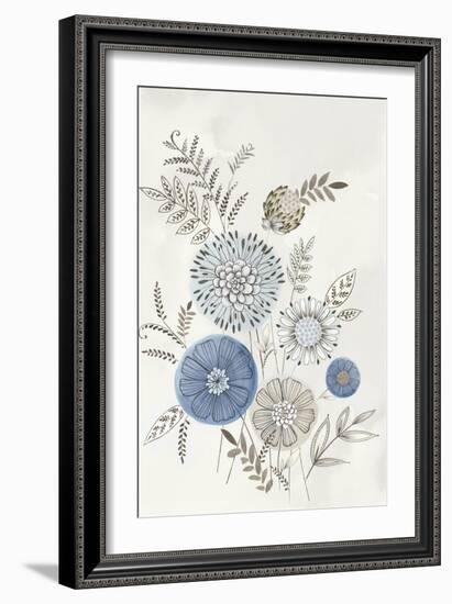 Modern Blue Bouquet II-Alex Black-Framed Art Print