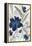 Modern Blue Floral I-Asia Jensen-Framed Stretched Canvas