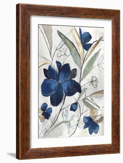 Modern Blue Floral I-Asia Jensen-Framed Art Print