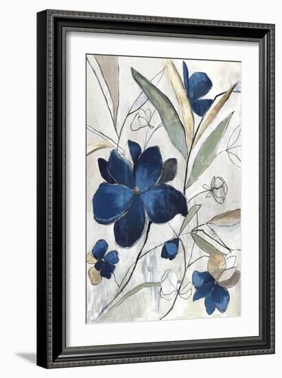 Modern Blue Floral I-Asia Jensen-Framed Art Print
