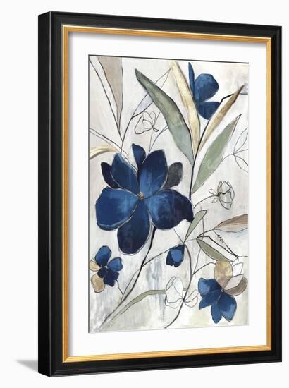 Modern Blue Floral I-Asia Jensen-Framed Art Print