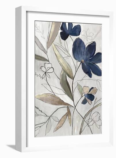 Modern Blue Floral II-Asia Jensen-Framed Art Print