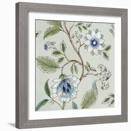 Modern Blue Toille I-Alex Black-Framed Art Print