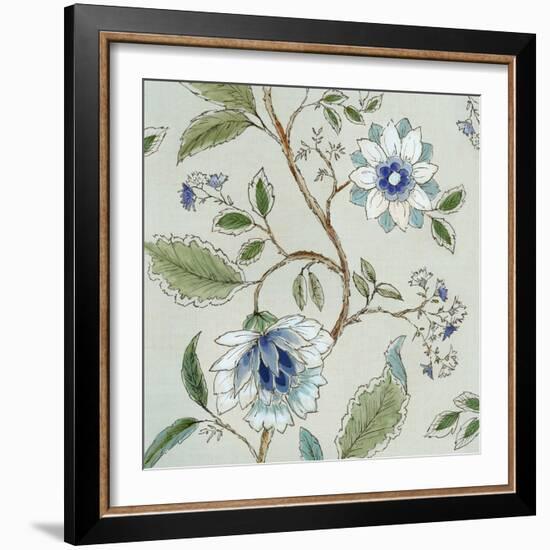 Modern Blue Toille I-Alex Black-Framed Art Print