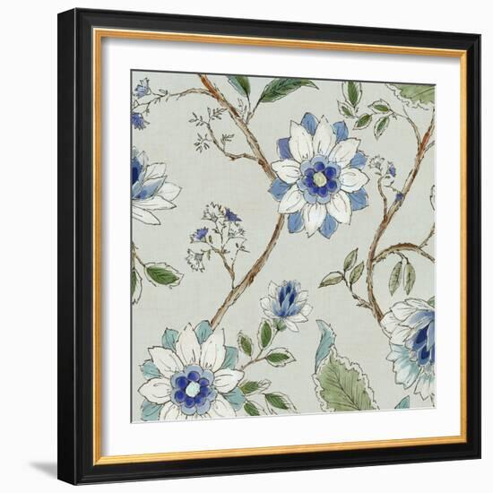 Modern Blue Toille II-Alex Black-Framed Art Print