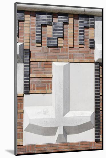 Modern, Brick Flood Protection Wall, Flood Control, Kaiserkai, Hafencity-Axel Schmies-Mounted Photographic Print