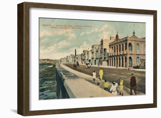 Modern Buildings in Gulf Avenue, Havana, Cuba, C1910-null-Framed Giclee Print