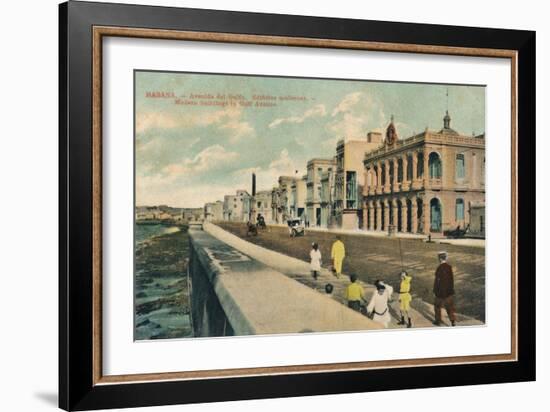 Modern Buildings in Gulf Avenue, Havana, Cuba, C1910-null-Framed Giclee Print