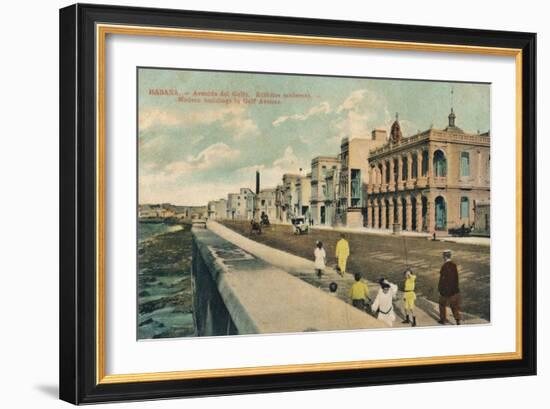 Modern Buildings in Gulf Avenue, Havana, Cuba, C1910-null-Framed Giclee Print