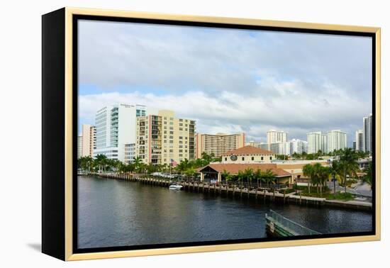 Modern buildings on the Intracoastal Waterway in Fort Lauderdale, Broward County, Florida, USA-null-Framed Premier Image Canvas