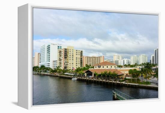 Modern buildings on the Intracoastal Waterway in Fort Lauderdale, Broward County, Florida, USA-null-Framed Premier Image Canvas