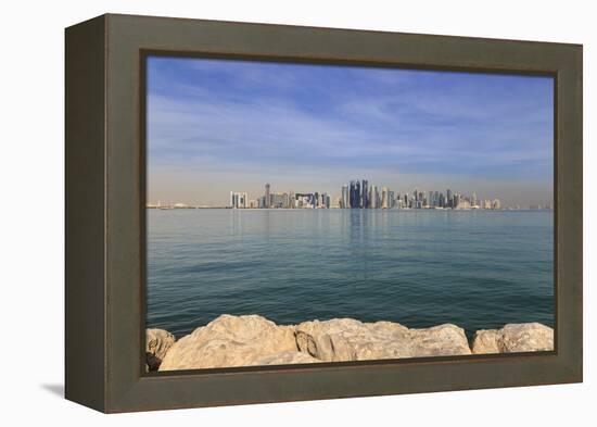 Modern City Skyline of West Bay, Qatar-Eleanor Scriven-Framed Premier Image Canvas