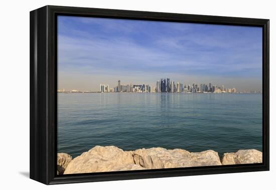 Modern City Skyline of West Bay, Qatar-Eleanor Scriven-Framed Premier Image Canvas