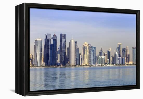 Modern City Skyline of West Bay, Qatar-Eleanor Scriven-Framed Premier Image Canvas
