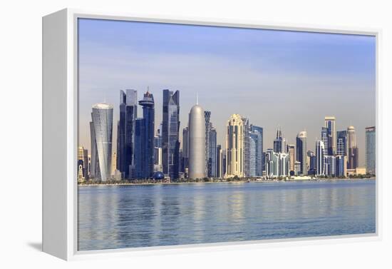 Modern City Skyline of West Bay, Qatar-Eleanor Scriven-Framed Premier Image Canvas