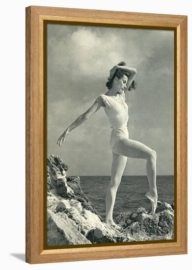 Modern Dancer on Rocks-null-Framed Stretched Canvas