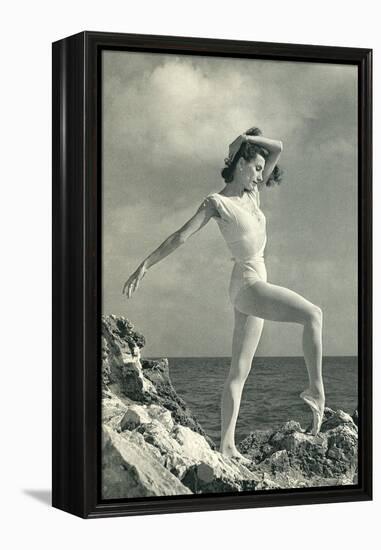 Modern Dancer on Rocks-null-Framed Stretched Canvas