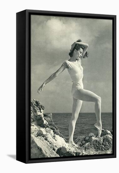 Modern Dancer on Rocks-null-Framed Stretched Canvas