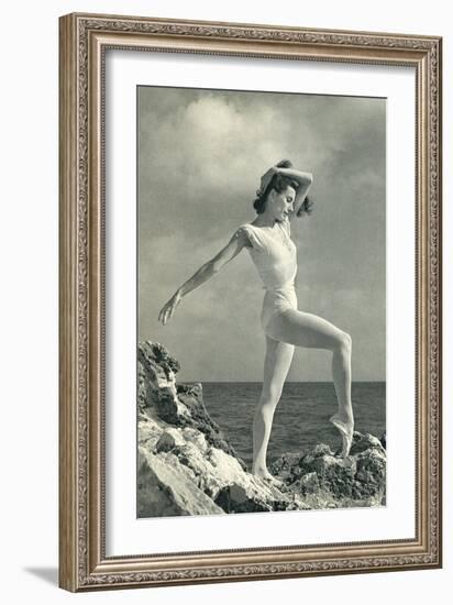 Modern Dancer on Rocks-null-Framed Art Print