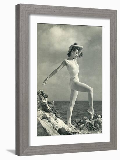 Modern Dancer on Rocks-null-Framed Art Print