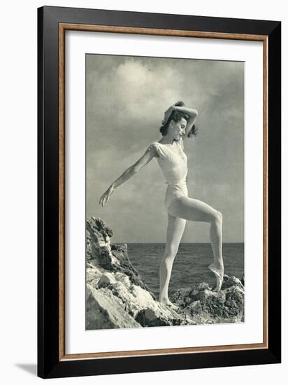 Modern Dancer on Rocks-null-Framed Art Print